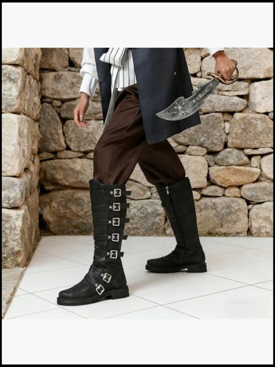 Medieval Knight Pirate Costume Boots Corsair Renaissance Cosplay Tube High Boot